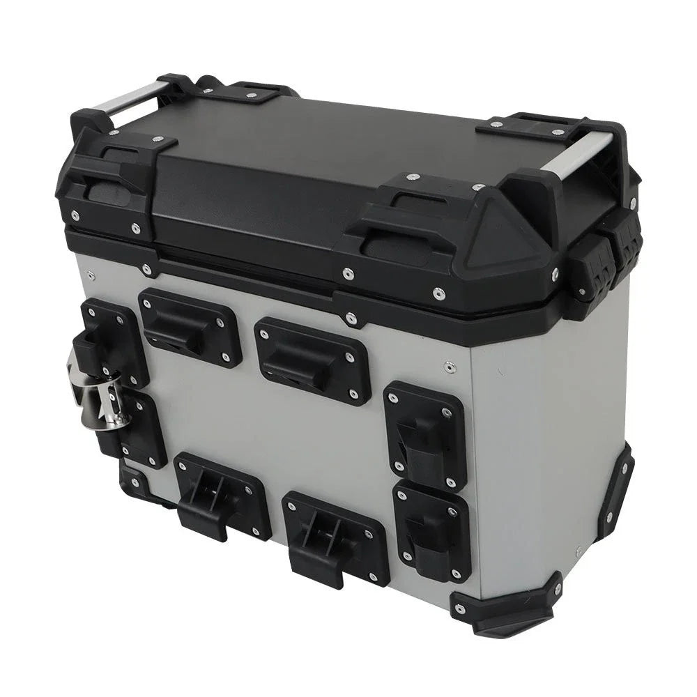 2X Silver 36L Hard Side Saddlebag Box for Motorcycle (Touring)