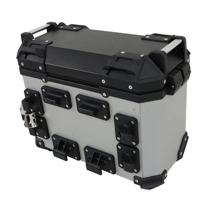 2X Silver 36L Hard Side Saddlebag Box for Motorcycle (Touring)