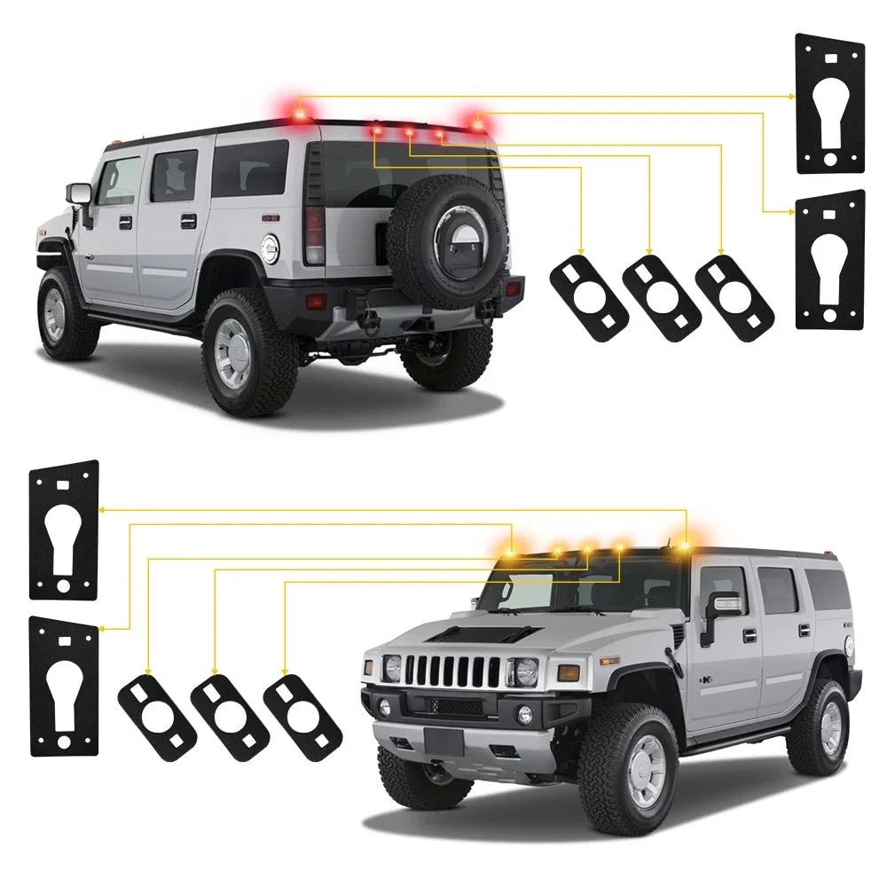 Set of 2 Roof Cab Light Seals for Hummer H2 (2003–2009)