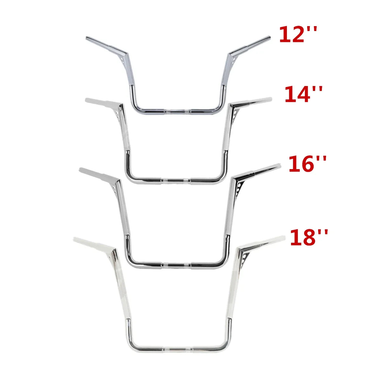 Set of 4 Rise Ape Hanger 1.25" Handlebars for Harley Touring (1982–2024)