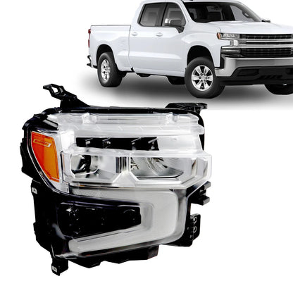 Chrome Bezel Full LED Headlight for Chevy Silverado 1500 LT RST (2022–2024)