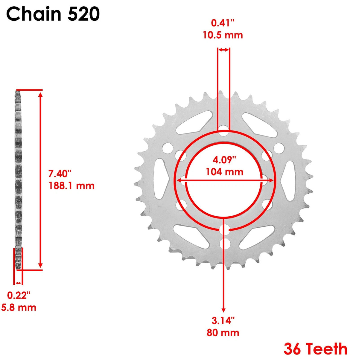 O-Ring Drive Chain & Sprockets Kit for Polaris Scrambler 400 2000–2002 CP7678CH120AN