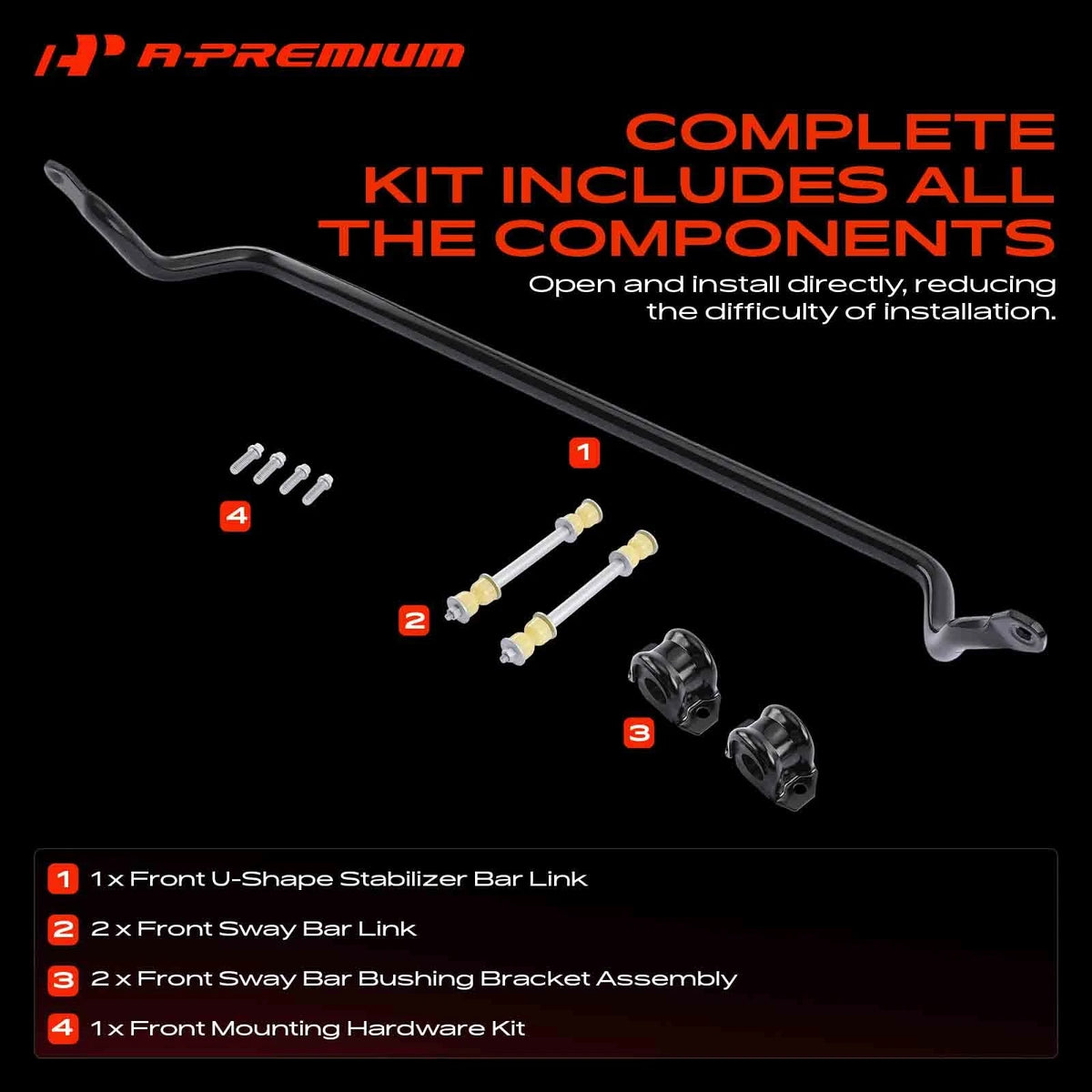 Sway Bar with Bushing Kit for Chevy K1500 K2500 K3500 (15538658, 927-101)