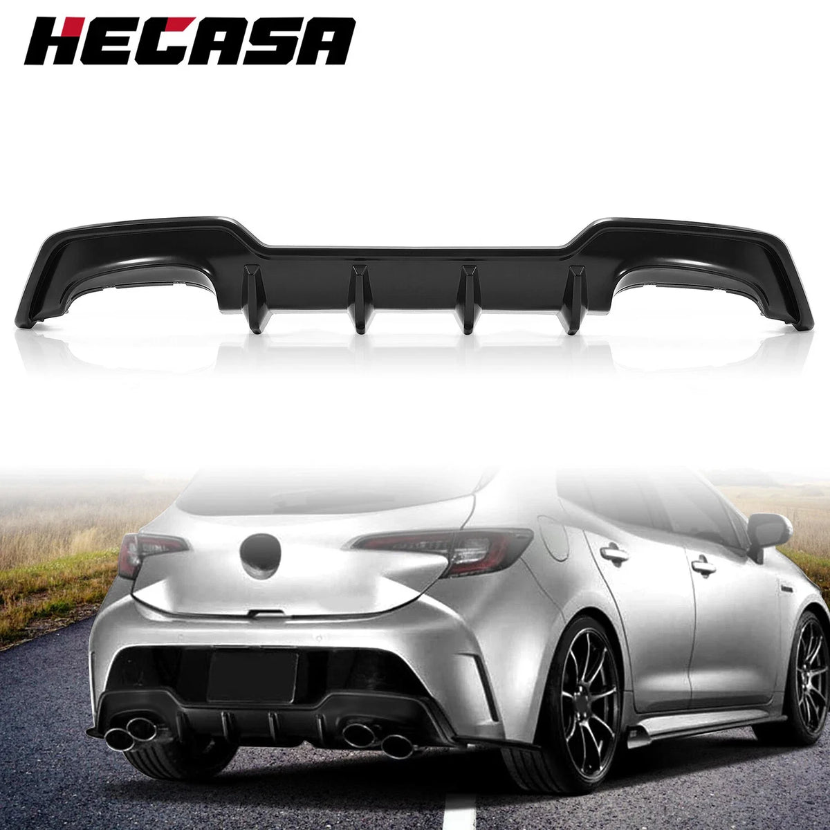 Rear Bumper Diffuser for Toyota Corolla Auris Hatchback (2019–2022) ABS