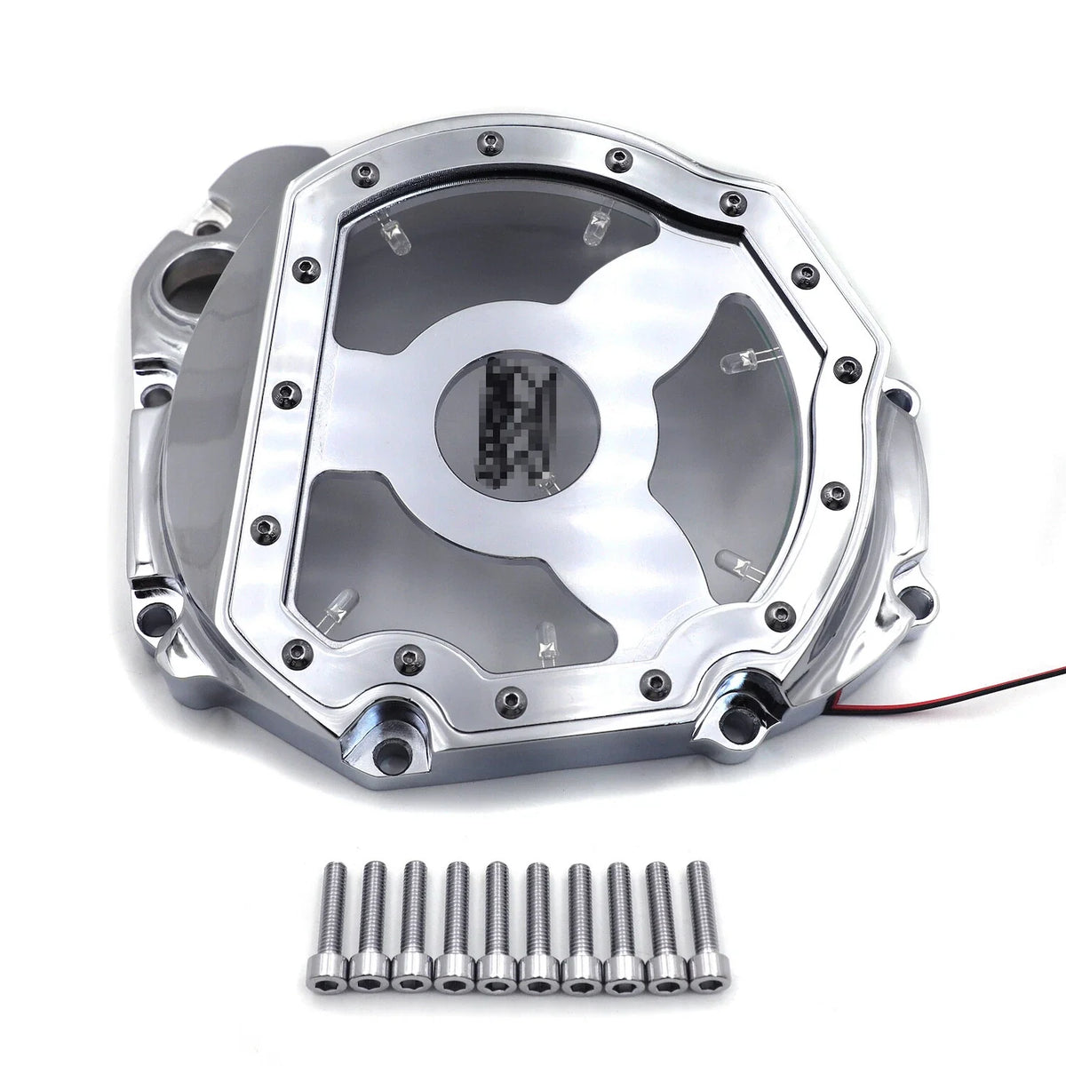 Blue LED Chrome Engine Clutch Cover for Suzuki GSXR 600 750 1000 (2001–2005)