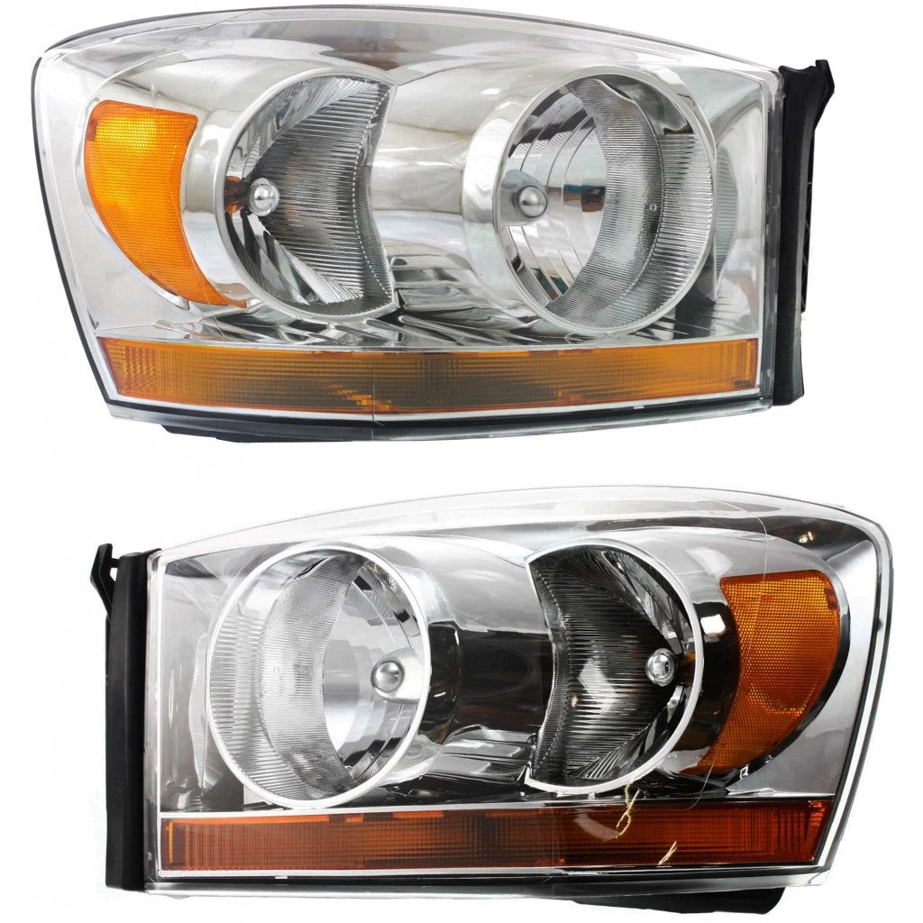 Headlight Assembly Set for Dodge Ram 2500 (2006) PLX-M0-20-6748-00-1-CL360A2, CH2518114, CH2519114