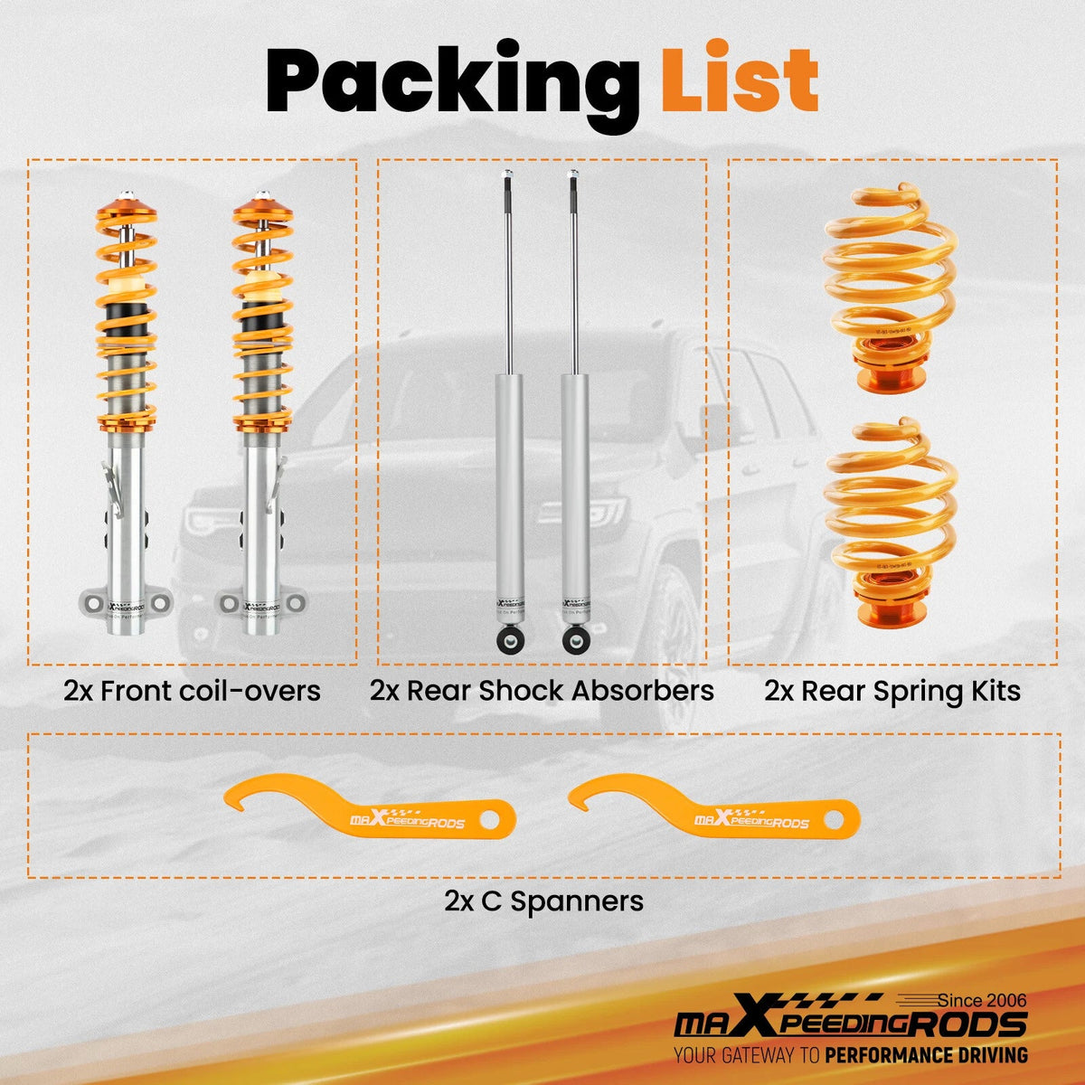 Adjustable Coilovers Set for BMW 3-Series E36 Z3 (1996–2002) Shocks