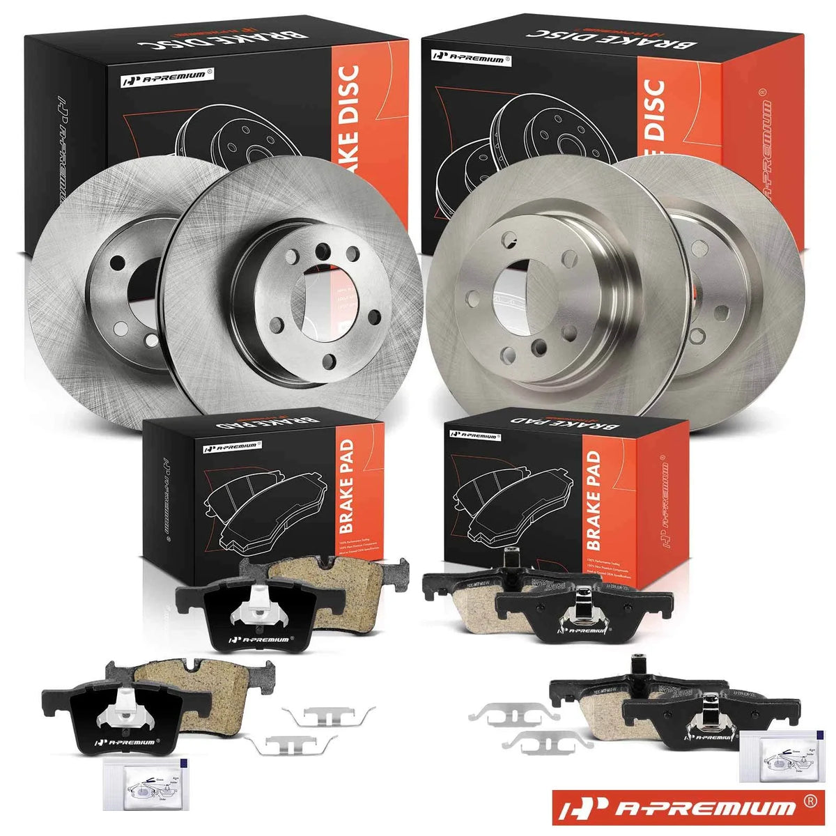 Set of 4 Disc Brake Rotors & Ceramic Pads for BMW 320i 328i (2013–2018)