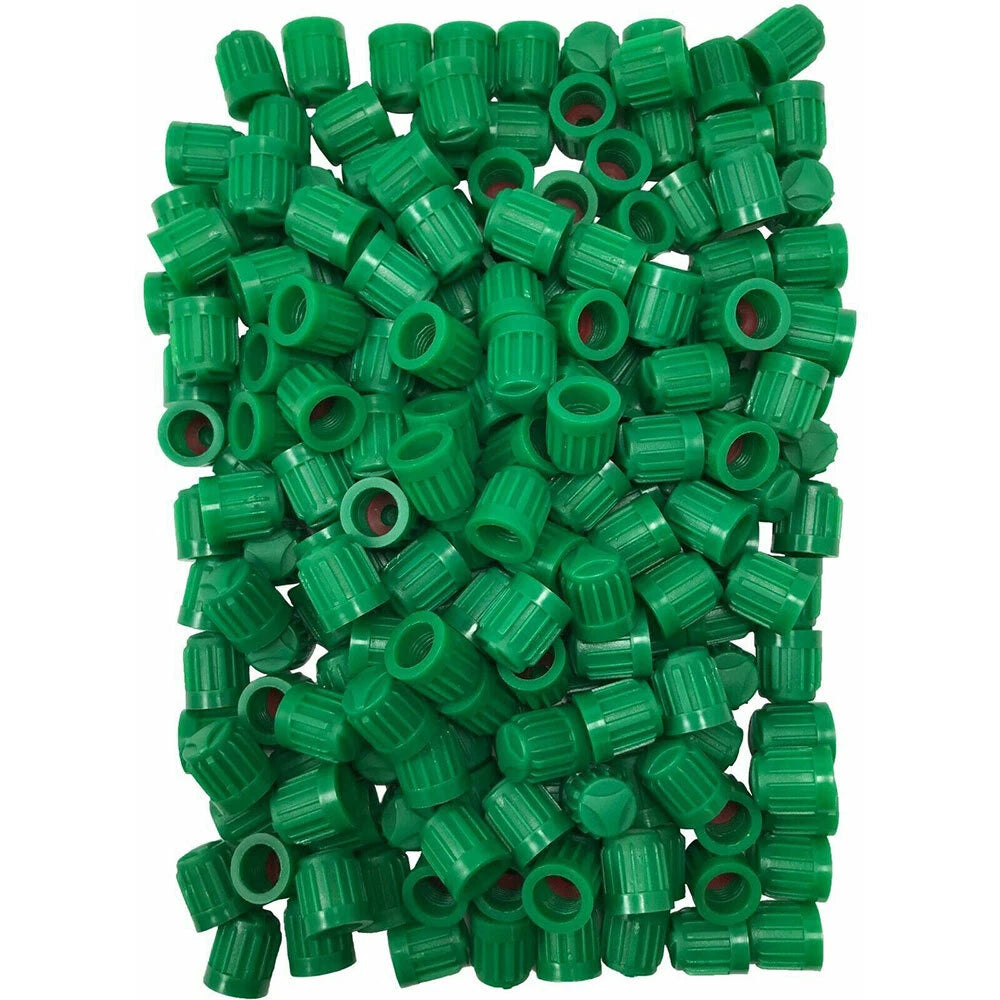 100PC Green Plastic Tire Valve Stem Caps for N2 Nitrogen Wheel TPMS