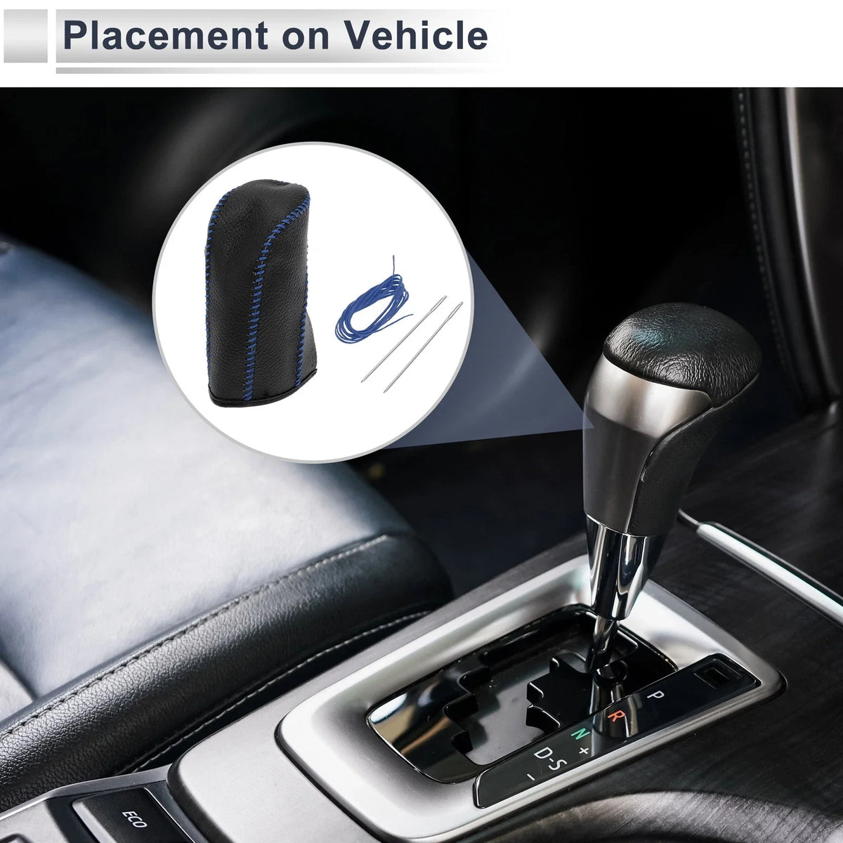 Gear Shift Knob Cover for Nissan Tiida (2004–2012) Pebbled Black Blue