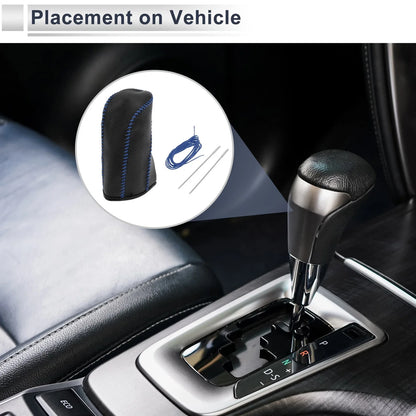 Gear Shift Knob Cover for Nissan Tiida (2004–2012) Pebbled Black Blue