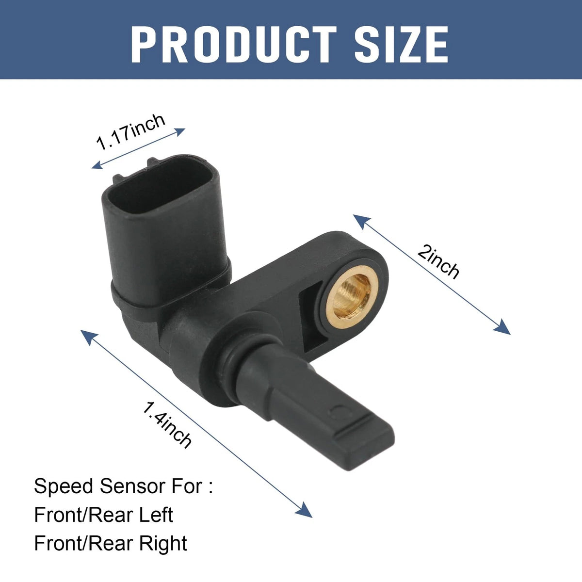 Set of 4 ABS Wheel Speed Sensors for Front/Rear/Left