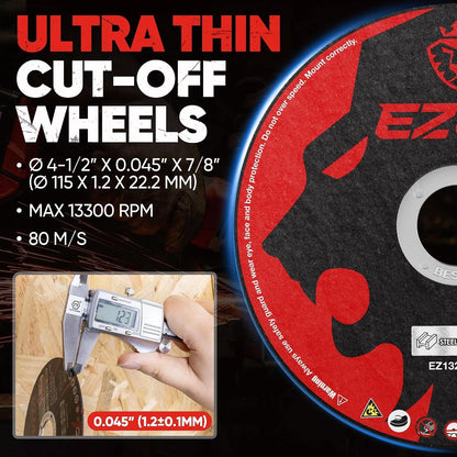20-Pack 4-1/2" Ultra Thin Cut Off Wheels for Fast Cutting Discs
