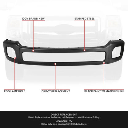 Front Bumper Face Bar for Ford F250 F350 Super Duty (2011–2016)