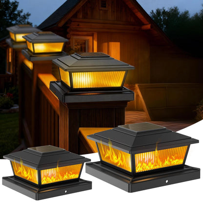 8 Pack Solar Post Cap Lights for 4x4 5x5 6x6 Posts, Black
