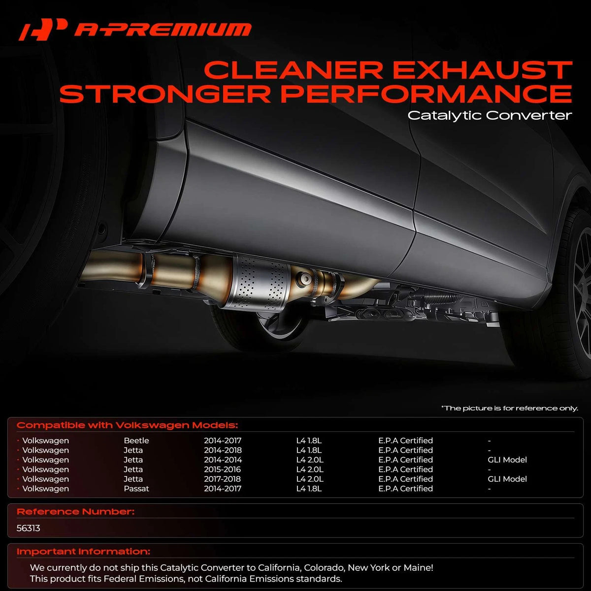Catalytic Converter for Volkswagen Beetle, Passat (2014–2017) 644151