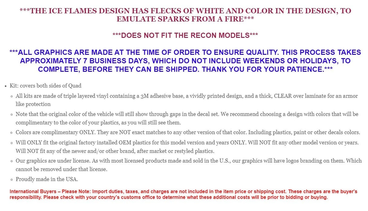 Decal Graphics Kit for Honda TRX680 Rincon (2006–2018)