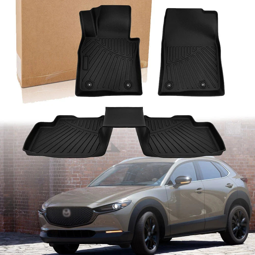Set of 3 TPE All-Weather Floor Mats Liner for Mazda CX-30 (2020–2025)