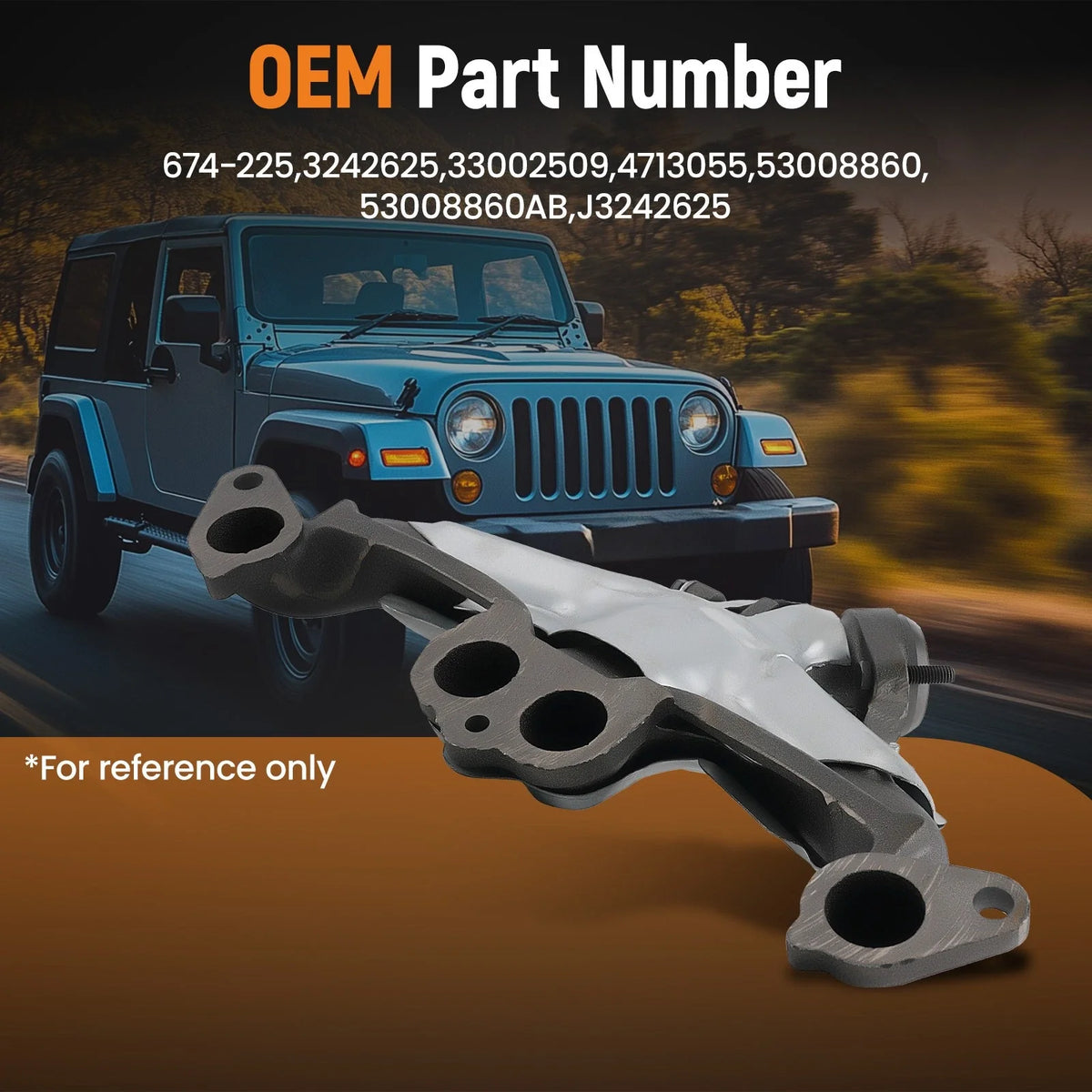 Cast Iron Exhaust Manifold for Jeep Cherokee Wrangler (1984–2000) L4 2.5L