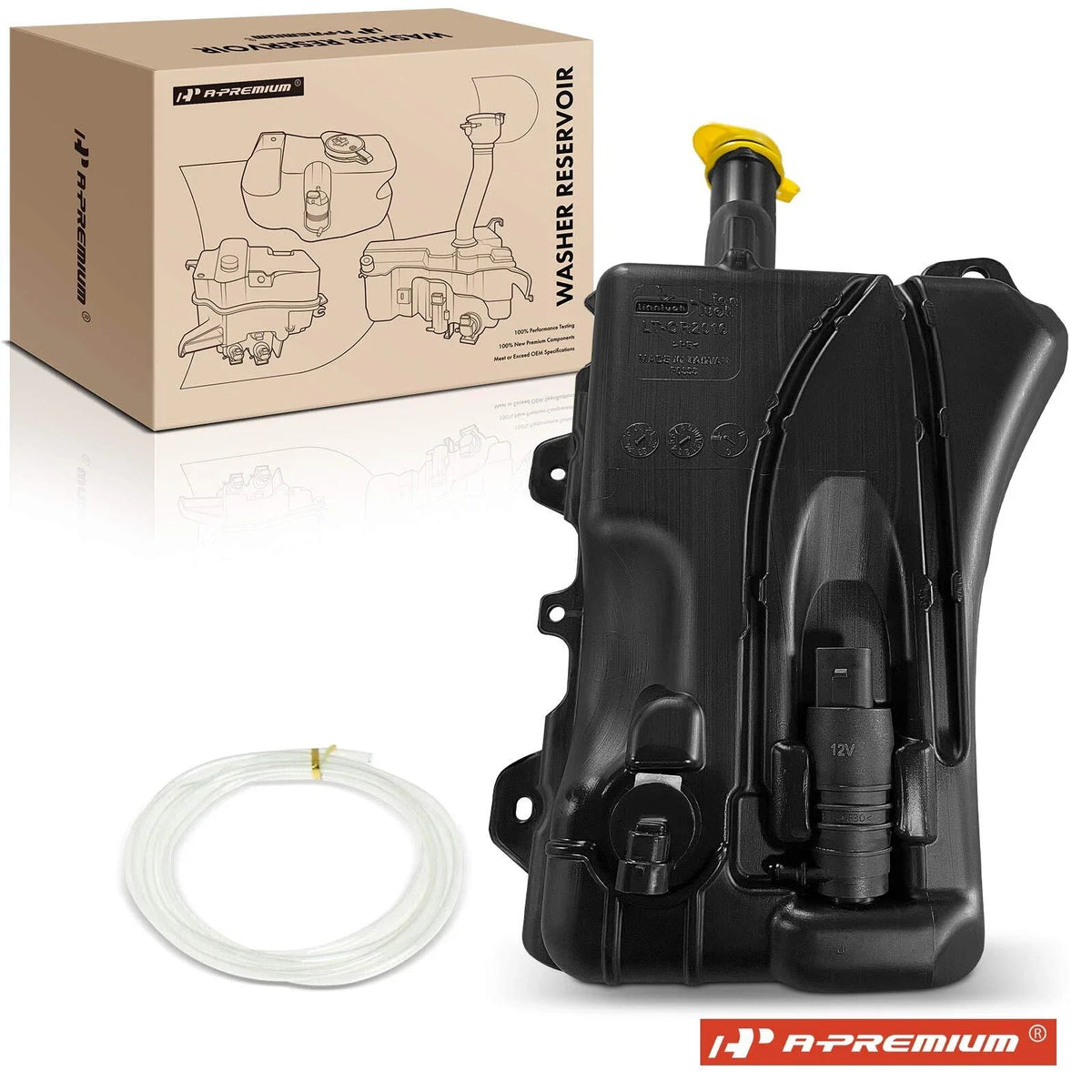 Windshield Washer Fluid Reservoir with Cap & Pump for Dodge Dart (2013–2016)