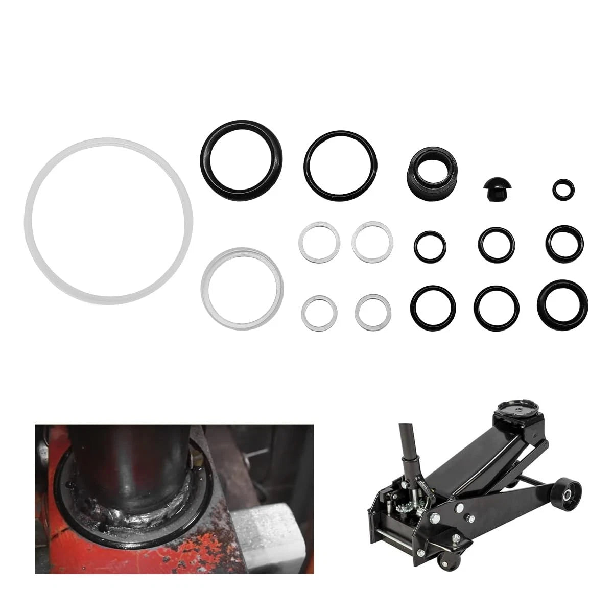 17PCS Floor Jack Seal Kit for 3 Ton Horizontal Hydraulic
