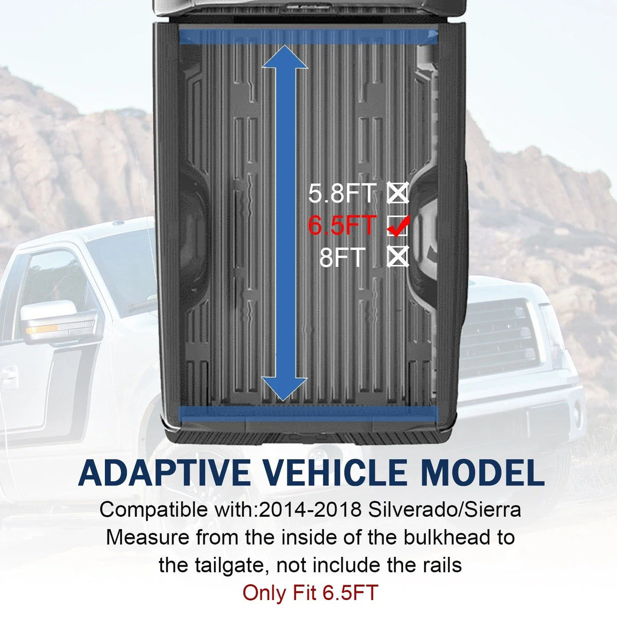 6.5FT Vinyl Soft Roll-up Tonneau Cover for Chevy Silverado GMC Sierra (2014–2025)