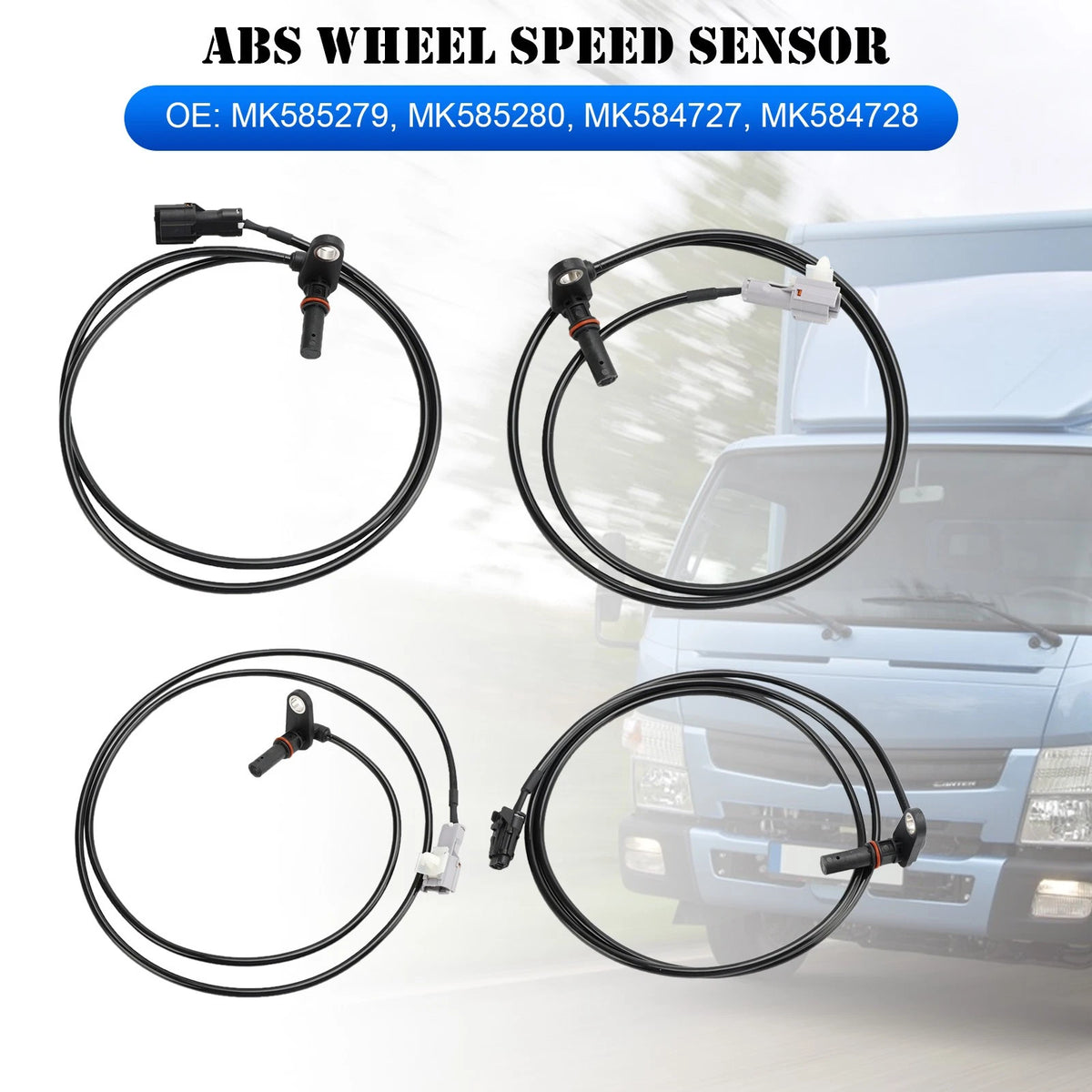 4X ABS Wheel Speed Sensor for Mitsubishi Fuso Canter 3.0 U (0265008644, MK584727)
