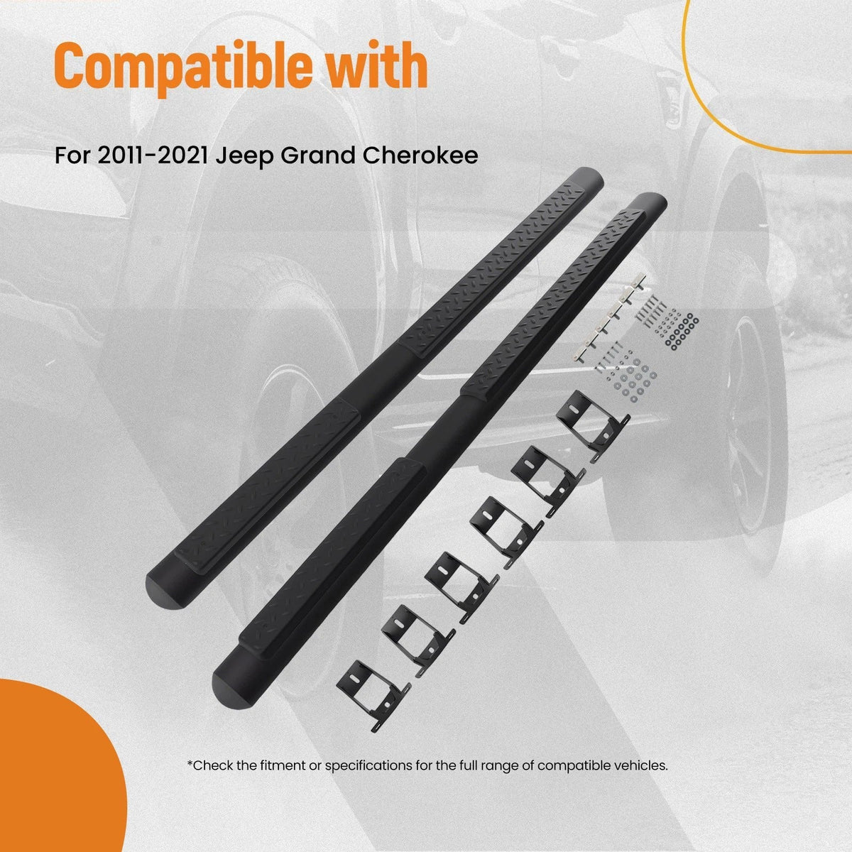 Nerf Bars Side Steps for Jeep Grand Cherokee (2011–2021) Non-Slip