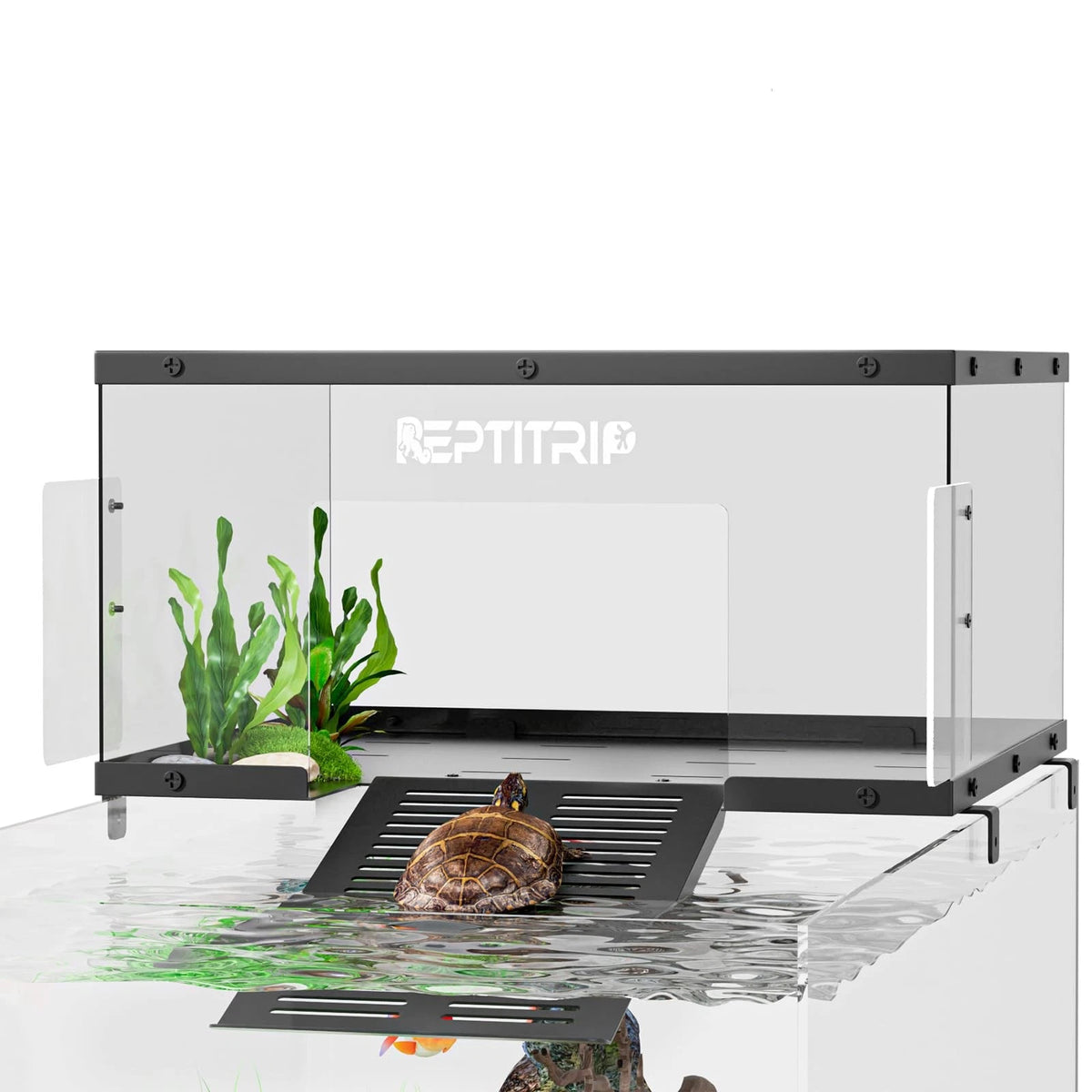 Stainless Steel Non-Slip Basking Platform Ramp for 18-20 Inch Aquari