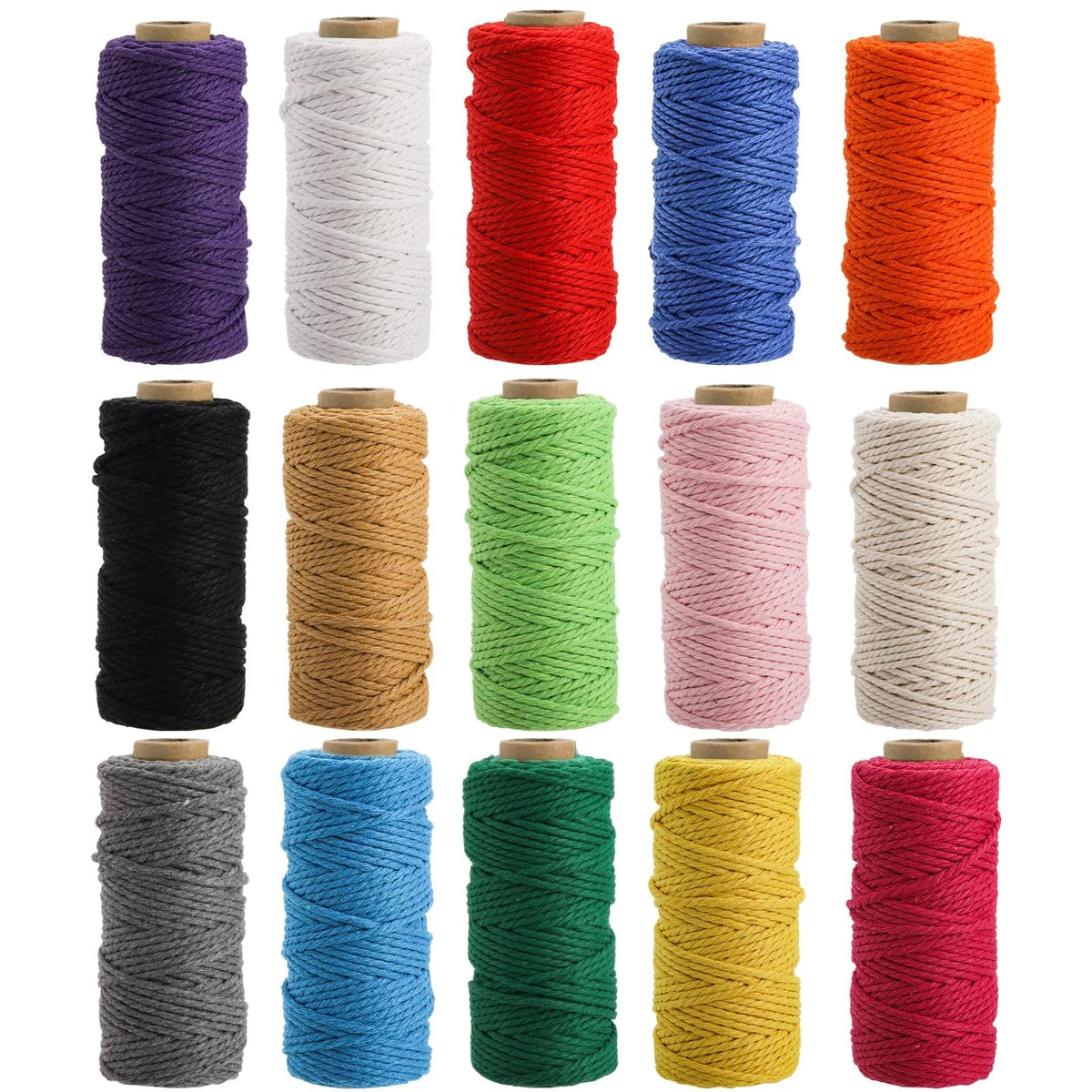 15 Rolls of 2mm Colored Vinyl Tape - Red, Orange, Pink, Green, Blue, Black, White, Brown