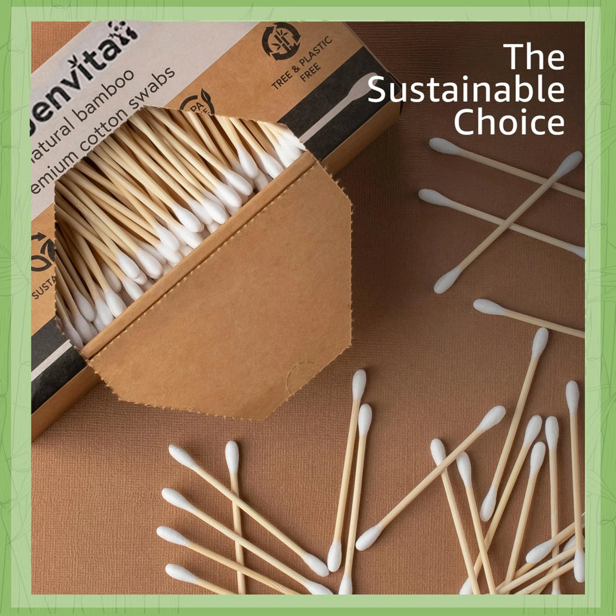 500 Pack Bamboo Cotton Swabs Double Tipped Ecofriendly for All Ages and Pets