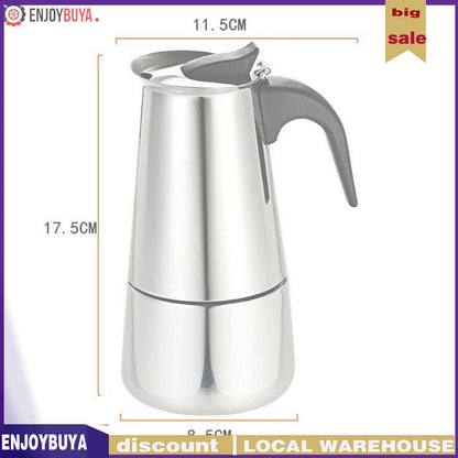 Stainless Steel Moka Pot Espresso Maker for 4 Cups (Electric)