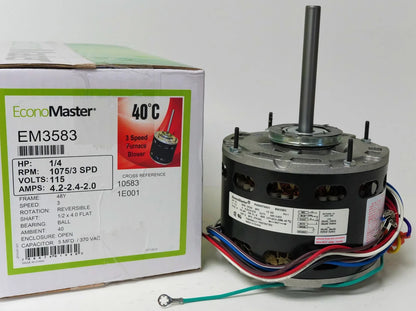 Air Handler Blower Motor for HVAC (3583, 1/4 HP, 1075/3 RPM, 115V)