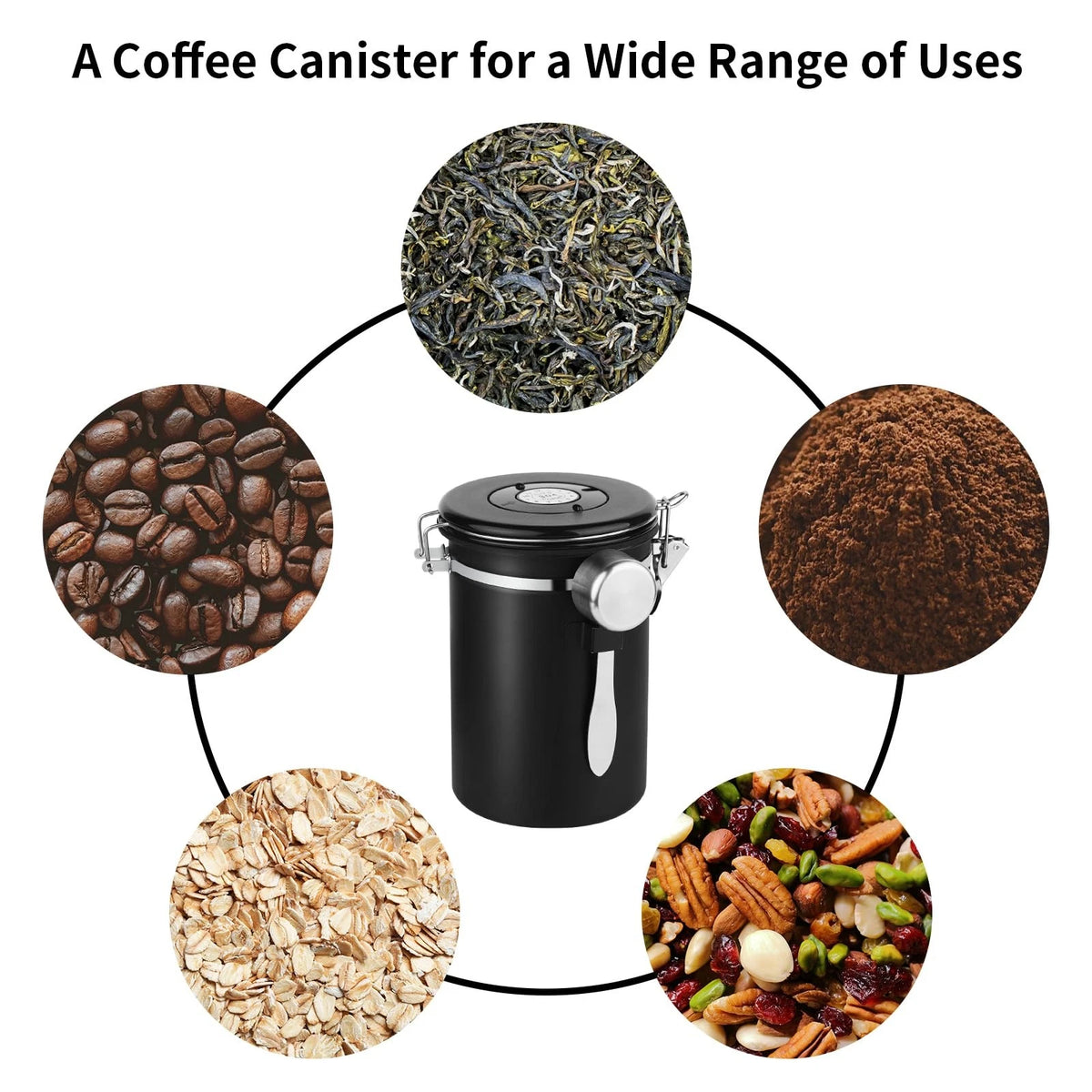22oz Stainless Steel Airtight Coffee Canister for Coffee Beans
