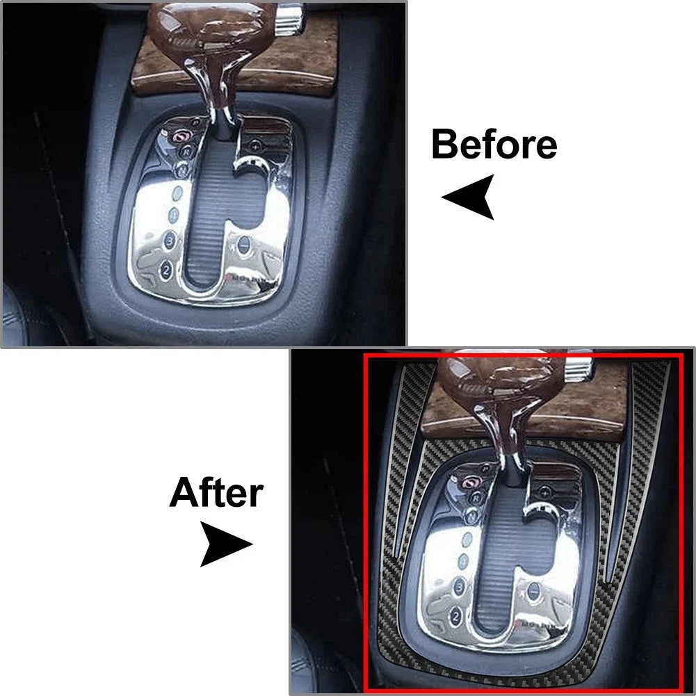 Carbon Fiber Gear Shift Panel Cover Trim for Volkswagen Passat B5 (2001–2005)