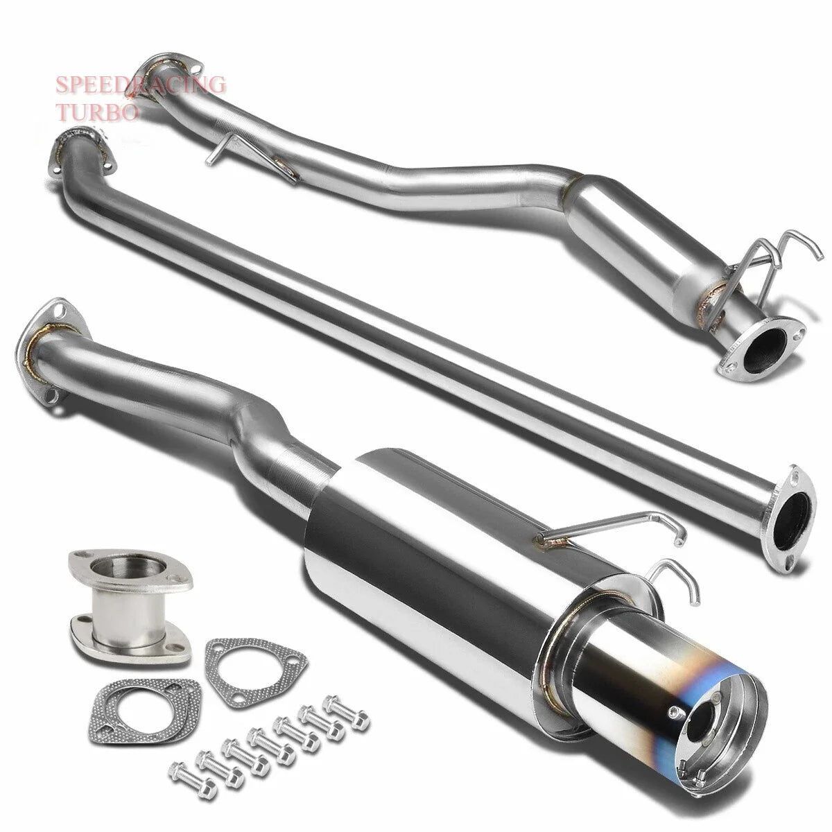 4" Round Burnt Muffler Tip for Honda Civic (2006–2011) T-304 Racing Catback Exhaust