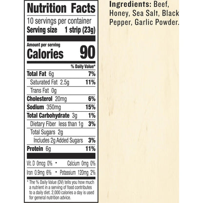 Pack of 10 Wagyu Beef Steak Snack Strips - Grass-Fed, 0.8 Ounce