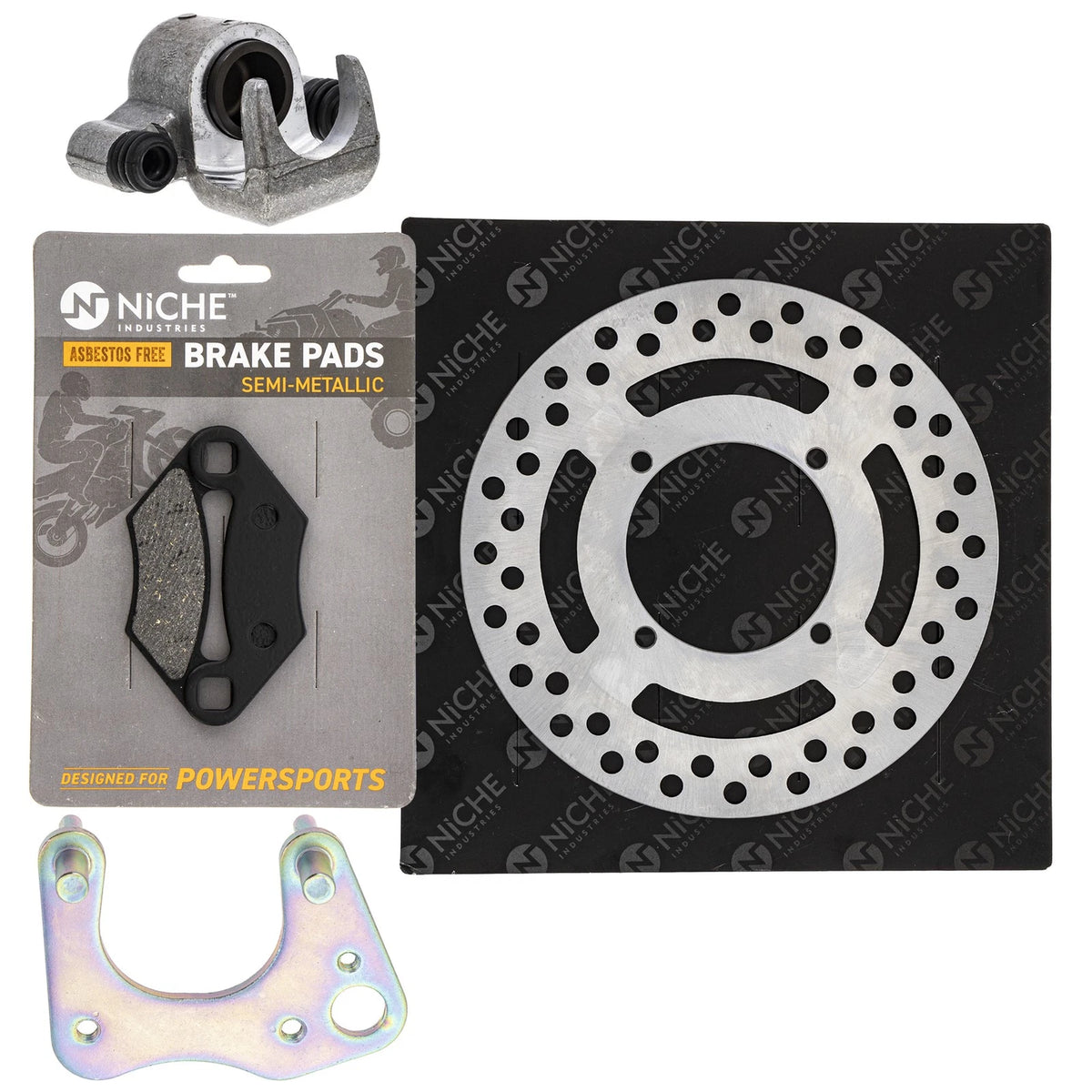 Set of 4 Front Left Brake Rotor Caliper Pad for Polaris Magnum 330 (2000–2003) MK1007896, 2200465, 2200901, 2201149, 1910333
