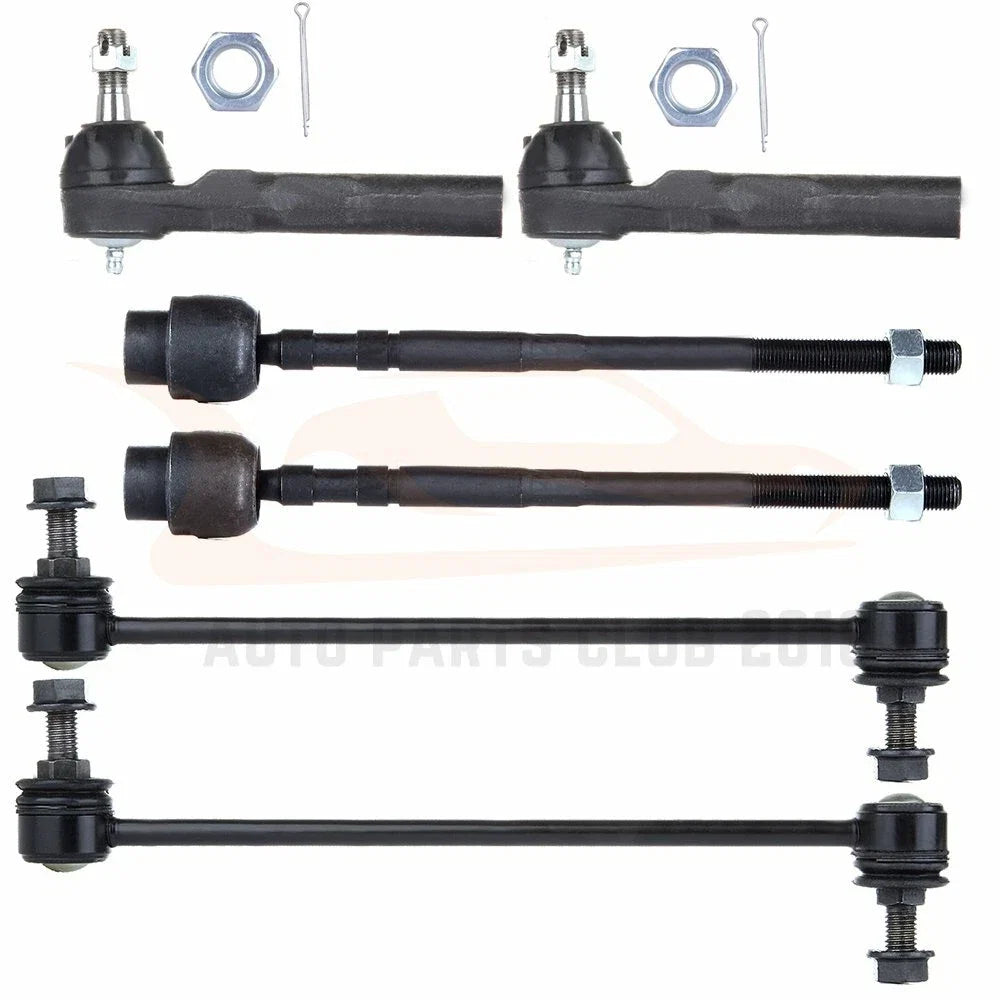 Set of 6 Tie Rods & Sway Bar Links for Chevrolet Malibu (2004–2012)