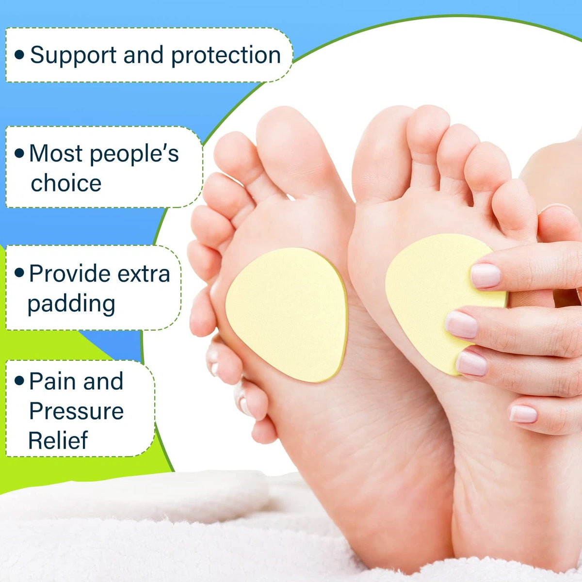 36 Pcs Metatarsal Foot Pads for Pain Relief (1/5 Inch, Beige)
