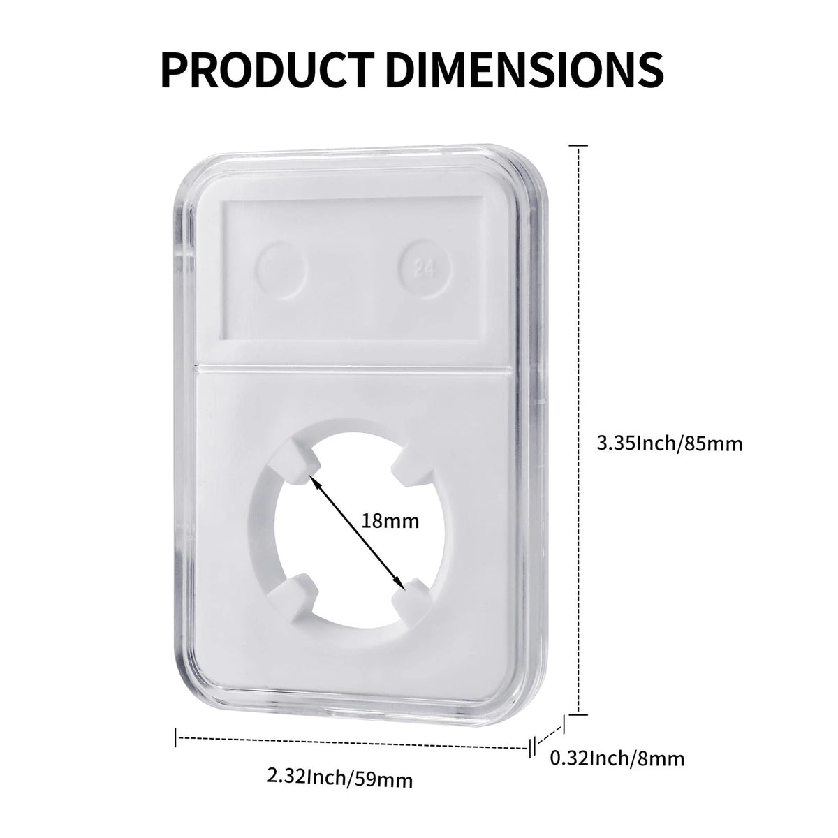 10-Pack 18mm Coin Slab Display Holder for Seated Coins
