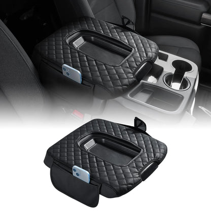 Center Console Cover for Silverado Sierra (2019–2025) Leather, 2 Pockets