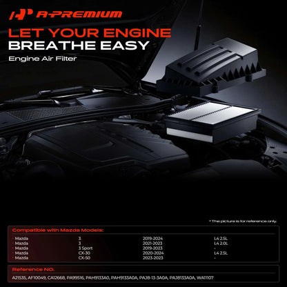 Engine Air Filter for Mazda 3, CX-30, CX-50 (2019–2024) PAH9133A0, PAJ8-13-3A0A