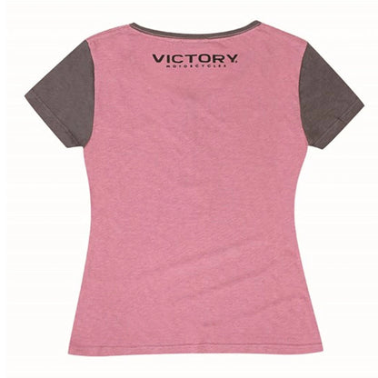 Women's Pink Henley Tee Shirt for Victory Motorcycle (286799001)