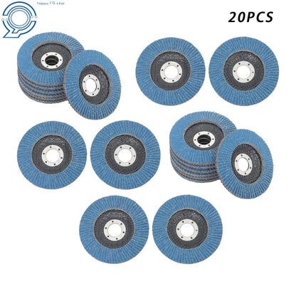 20 Pcs Flap Wheels 4-1/2 Inch x 7/8 Inch 60 Grit for Angle Grinder