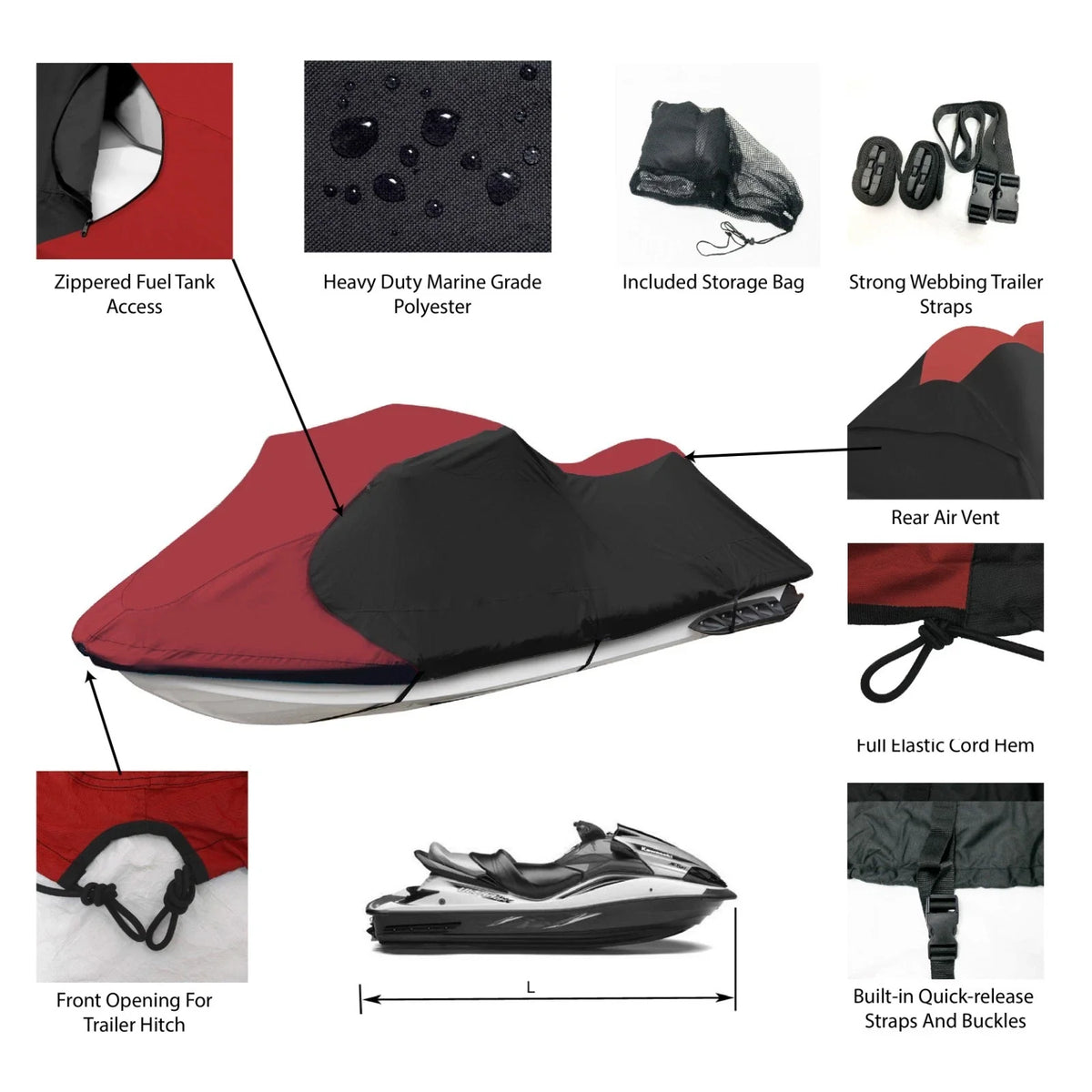 Storage Cover for Yamaha Waverunner SuperJet (1990–1995) Rainproof