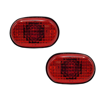 2Pcs Red Oval Side Marker Lights for Trailer RV Truck (M16R)