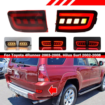 4X LED Rear Bumper Reflector Brake Light Lamp for Toyota 4Runner (2003–2005)