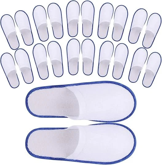 24 Pairs Disposable Closed Toe Spa Slippers for Hotel Home