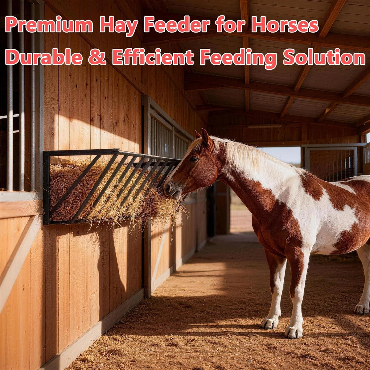 Wall Mounted Hay Feeder & Blanket Holder for Heavy Duty Use (63")